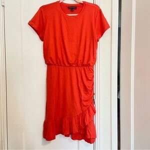 Banana Republic Pinkish Orange Ruffled Dress - Size S